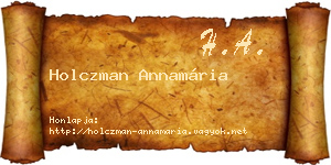 Holczman Annamária névjegykártya